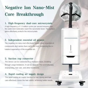 Professional Nano Mist Hair Steamer with Cap Hair Scalp Care Ozone Repair Mist Spray Hair Scalp Ozone Care Machine with Cap