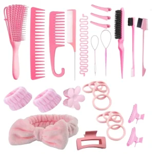 Professional Portable Salon Hair Dressing Kit with Plastic Shampoo Brush Scalp Massage Comb Spray Bottle & Styling Tools
