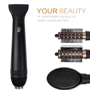 Professional Powerful Ionic Fast Dry Low Noise Smooth Shine Hair Styling Tool Hot Air Brush BLDC Motor 3 Speeds Hotel Outdoor