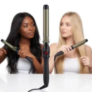 Professional Rose Gold Ceramic Hair Curlers Portable Salon Curling Irons Customized PTC Heater LED ROHS Certified