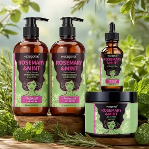 Professional Rosemary Hair Care Kit for Curly Damaged Hair Moisturizing Repair Nourishing Oil Refreshing Growth Spray Curly Set