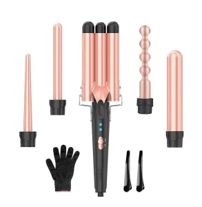 Professional Salon 5 in 1 Hair Styling Curler Ceramic Rotating Hair Curling Iron Automatic Hair Curler Set