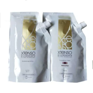 Professional Salon Alkaline Fresh Fragrance 2*400ml Xtenso Hair Rebonding Straightening Cream for Natural