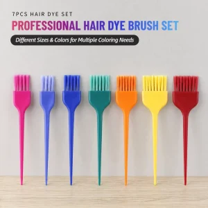 Professional Salon Hair Dye Brush Kit Mix Color 7pcs Pointed Tail Tint Brush Hair Dye Coloring Tools for Hairdressing