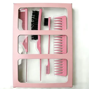 Professional Salon Hair Styling Pink Edge Brush Set