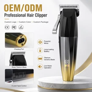Professional Salon T Blade Barber Hair for Carbon Steel Blades Li ion 2500mAh Battery Hair Clipper Set