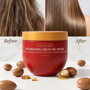 Professional Series Organic Argan Oil Hair Mask Natural Hydrating Deep Conditioner for Damaged Hair Repair Treatment