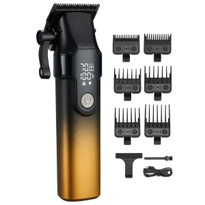 Professional Stainless Steel Hair Clippers Cordless Electric Trimmer for Men Rechargeable USB Charging