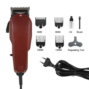 Professional Super Hair Clipper Full Clipper with Powerful Electromagnetic Motor and 4 Colored Guide Combs
