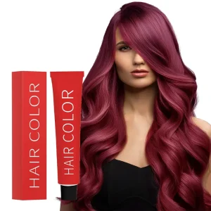 Professional Unisex Burgundy Hair Dye High Quality Salon Cream Colorant Chemical Free Hair Enhancement