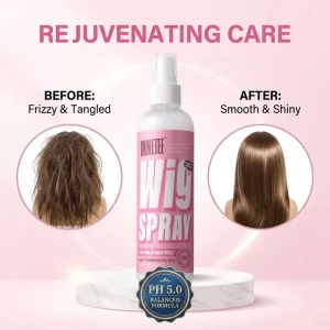 Professional Wig Spray Leave In Conditioner for Human Hair & Synthetic Wigs Detangling Smoothing Spray PH5 Balance 250ml