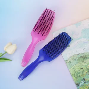 Professional Women’s Boar Bristle Detangling Hair Brush with Plastic Handle Portable Comfortable Lightweight for Home Use