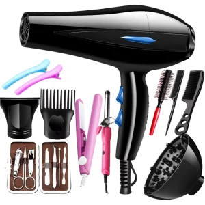 Professionals Salon Grade Complete Hair Styling Brush Set Electric Hair Dryer Brush