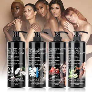 Protein Keratin Shampoo Coconut Aloe Pomegranate Repairing Smoothing Nourishing Multi Effect Hair Care