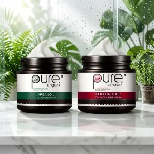 Pure Organic Keratin Collagen Argan Oil Hair Mask Cream Professional Hair Treatment and Nourishing Spa Care
