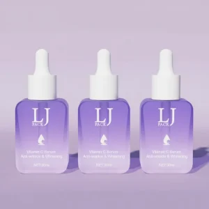 Purple Gradient Glass Dropper Essential Oil Bottle 30ml Empty Frosted Cosmetic Hair Serum Cream Lotion Pump Bottle