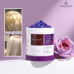 Purple Hair Mask for Blonde Platinum Bleached Silver Gray Ash and Brassy Hair Hydrating Repair Nourishing Hair Mask
