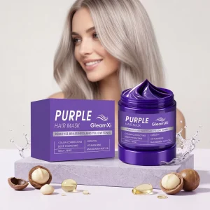 Purple Hydrating Hair Mask Gentle Ingredients Moisturized Smooth Hair Color correcting Improve Dry and Frizzy Hair