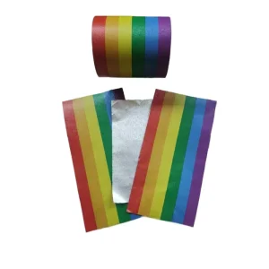 Rainbow Design Highlight Embossed Colored Aluminum Foil Hairdressing Hair Foil Roll for Salon