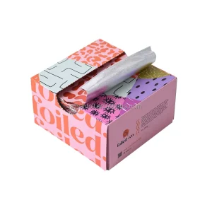 Random Design Stock Ready Ship 500 Sheets pop Embossed Food Grade Aluminum Foil Sheets Hair Coloring Custom Foil