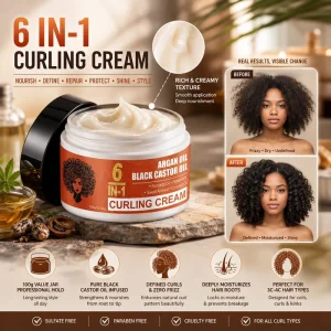 Ready to Ship 100g Black Castor Oil Curl Elastic Cream for Curly Hair Styling Moisturizing Hair Defining Cream