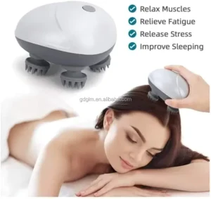 Rechargeable Electric Scalp Waterproof Head Massager HandHeld Vibration Hair Growth & Stress Relief Head Massager