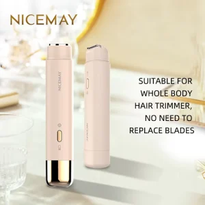 Rechargeable Pubic Hair Clippers and Trimmer Bikini Trimmer Painless Hair Remover with Beige Color