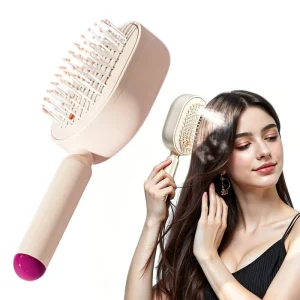 Rechargeable Self Cleaning Hair Brush with Mist Sprayer Scalp Massager Anti Tangle Detangling Hair Massage Comb for Nourishing