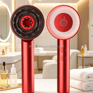 Red Light Vibration Electric Scalp Massager with Comb Waterproof Hair Oil Applicator Hair Growth Brush Scalp Massage Devices