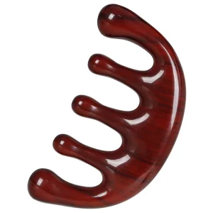 Resin Thick Tooth Massage Comb Meridian Massager Wood Grain Hair Brush with Logo Mini Scalp Massage Hair Comb Tools