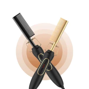 Rhinestone Custom Diamond Copper Luxury Multi functional Straighten Electric Hair Straightener Hot Comb