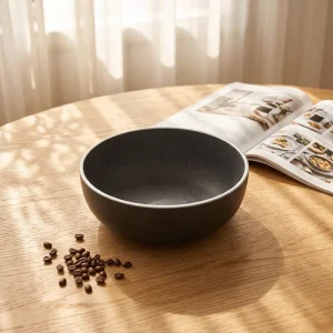 Round Bowl RPET PP PLA Grey White Two Tone Sustainable Dinnerware Recycled Plastic Bowl Factory Direct Eco Tableware