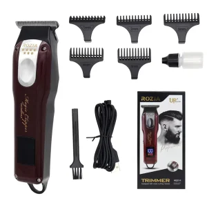Rozia USB Rechargeable Electric Hair Trimmer & Clippers with LCD Display Hotel Use Professional Hair Cutting Machine for Men