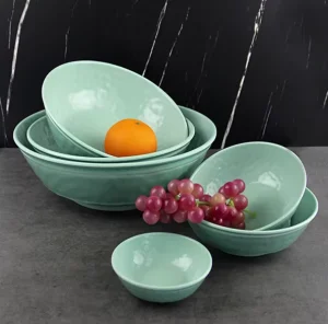 SEBEST 6 Pcs Color Plastic Deep Mixing Bowls Set Food Salad Melamine Mixing Bowls for Kitchen