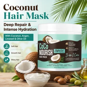 SLUJ Brazil Salon Coconut Hair Mask Deep Hydration Hair Treatment OEM Factory