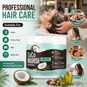 SLUJ Natural Coconut Hair Mask Anti Frizz Deep Conditioning Hair Treatment OEM Manufacturer