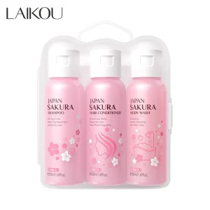 Sakura Private Label Moisturizing Travel Size Shower Hair Shampoo and Conditioner Hair Care Set