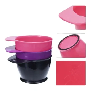 Salon-Grade Large Capacity Plastic Dye Mixing Bowl with Measurement Scale Anti-Slip Base for Hair Coloring Tools