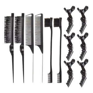 Salon Hairdressing Comb Brush Positioning Clip Highlighting Hair Oil Brush Styling Comb Hairdressing Styling Comb Set