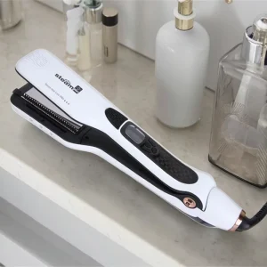 Salon Professional Nano Ceramic Steam Flat Iron Digital LCD Hair Straightener Electric Removable Comb for Home Hotels RV Use
