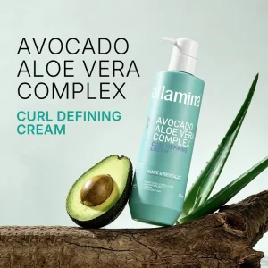 Salon Quality Curl Cream with Avocado Aloe Vera Complex Lightweight Texture for Soft Defined Curly Hair Styling