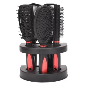 Salon Styling Tool Mirror and Holder Stand Set Dressing Comb Kits Professional Salon Hair Cutting Brushes Sets 5 Hair Combs Set
