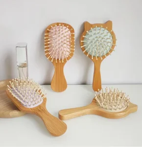 Salon Use Natural Bristle Hair Scalp Massager Brush Bamboo Massage Comb Wood Hair Brush