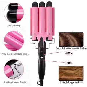 Salon Use Portable Multi Functional Hair Styling Tool Electric 3 Bucket Curling Iron Hair Straightener Comb