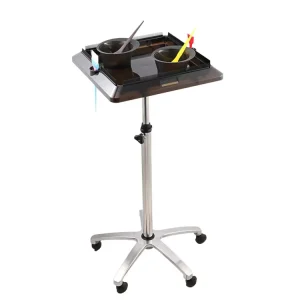Salon Wig Stand with Adjustable Height for Hair Extension Tools and Beauty Tool Tray