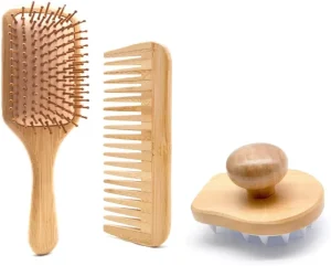 Scalp Hair Massager and Oil Comb Shampoo Wooden Brush Scalp Brush Silicone Bamboo Scalp Massager Devices