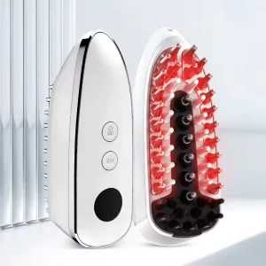 Scalp Massage Comb Electric Hair Scalp Massager Scalp Massage Device with LED Red Light EMS Removable Oil Reservoir
