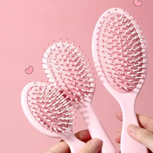 Scented Pink Air Cushion Comb Mini Hair Brush for Hair Smoothing Scalp Massage Stress Relief