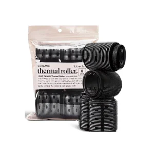 Self-Adhesive Nylon Hair Rollers & Curling Rods Set; Black; Medium & Large Sizes; Three-layer Hair Curlers From China
