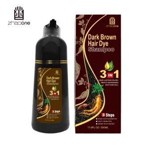Semi Permanent Premium Grade 3 in 1 Dark Brown Herbal Natural Oils Ammonia Free Cream Hair Color Dye for All Hair